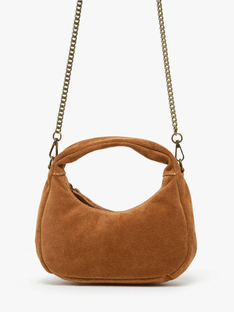 Cross Body Tas Velvet Leder Milano Bruin velvet VE24113 ander zicht 2