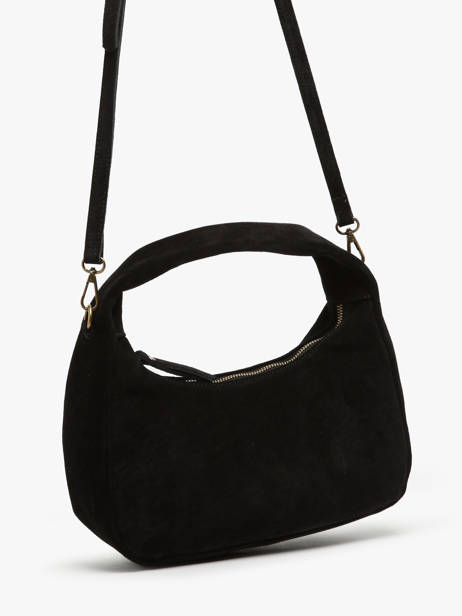 Handtassen Velvet Leder Milano Zwart velvet VE24114 ander zicht 2