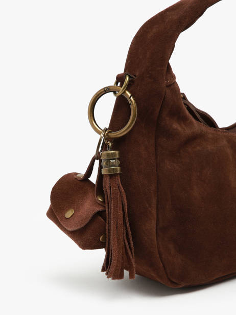 Sleutelhanger Leder Milano Bruin velvet VE24112 ander zicht 1