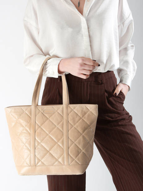 Handtas Cabas Cuir Leder Vanessa bruno Beige cabas cuir 84V40378 ander zicht 1