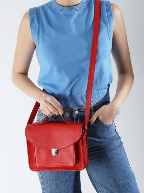 Cross Body Tas Mon Amour Leder Paul marius Rood mon amour GEORGAMO ander zicht 1