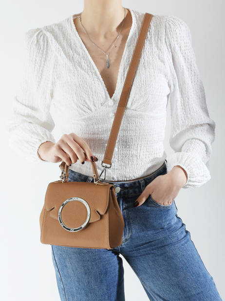 Handtas Yumi Leder Nathan baume Bruin ginkgo 4 ander zicht 1