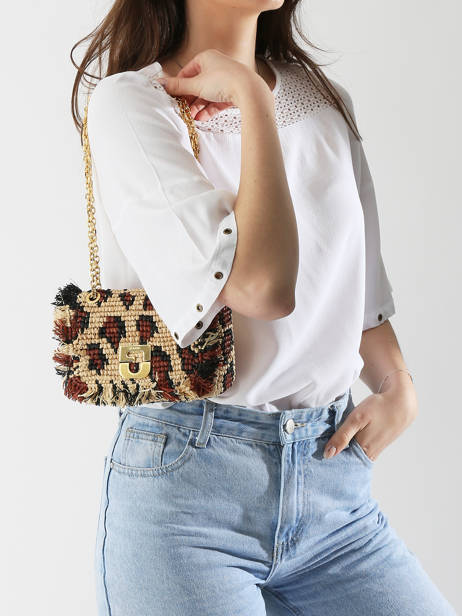 Cross Body Tas Raphia Gerard darel Beige raphia DBS87468 ander zicht 1