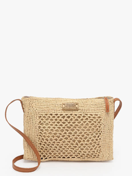 Cross Body Tas L'atelier Du Crochet Raphia Le voyage en panier Beige l'atelier du crochet AM810