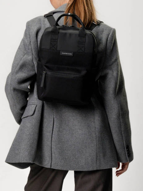 Rugzak 1 Compartiment Kapten and son Zwart backpack S ander zicht 1