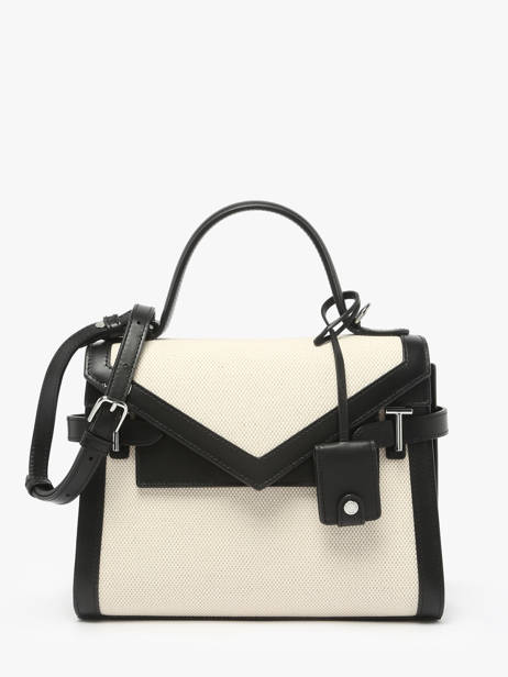 Cross Body Tas Emily Met Leren Afwerkingen Le tanneur Beige emily TEMI1015