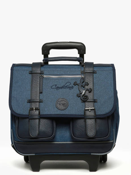 Boekentas Op Wieltjes 2 Compartimenten Cameleon Blauw vintage color CR38