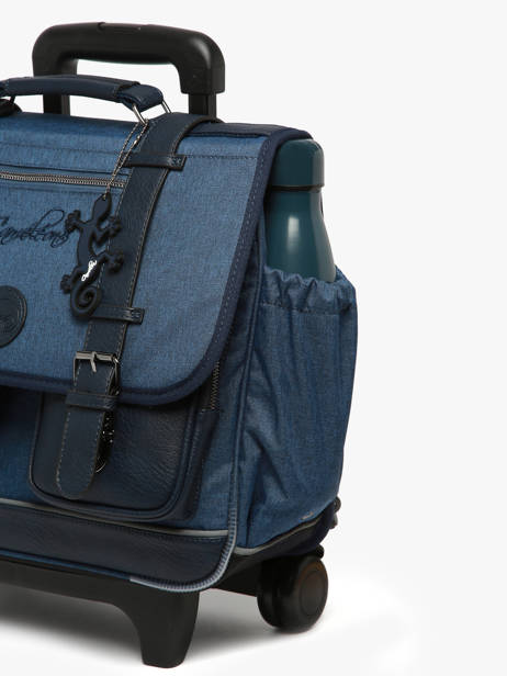 Boekentas Op Wieltjes 2 Compartimenten Cameleon Blauw vintage color CR38 ander zicht 5