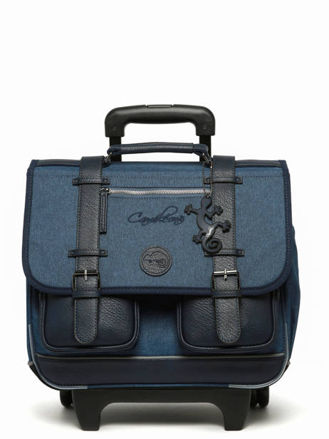 Boekentas Op Wieltjes 2 Compartimenten Cameleon Blauw vintage color CR38 ander zicht 6
