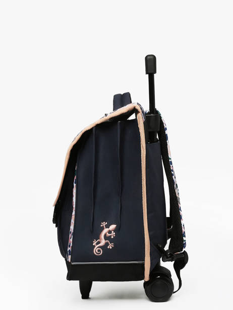 Boekentas Op Wieltjes Kind 3 Compartimenten Cameleon Blauw actual CR41 ander zicht 2