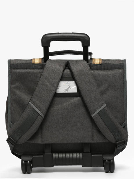 Boekentas Op Wieltjes 3 Compartimenten Cameleon Grijs vintage urban CR41 ander zicht 4