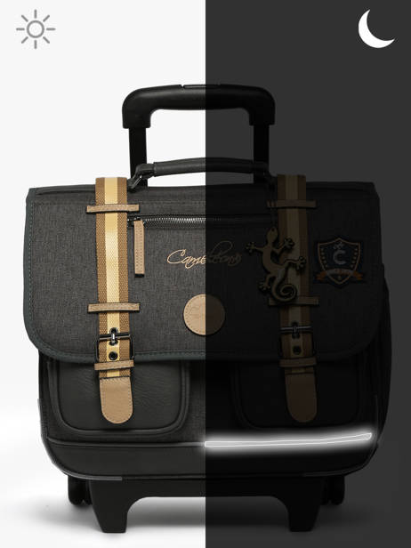 Boekentas Op Wieltjes 3 Compartimenten Cameleon Grijs vintage urban CR41 ander zicht 9