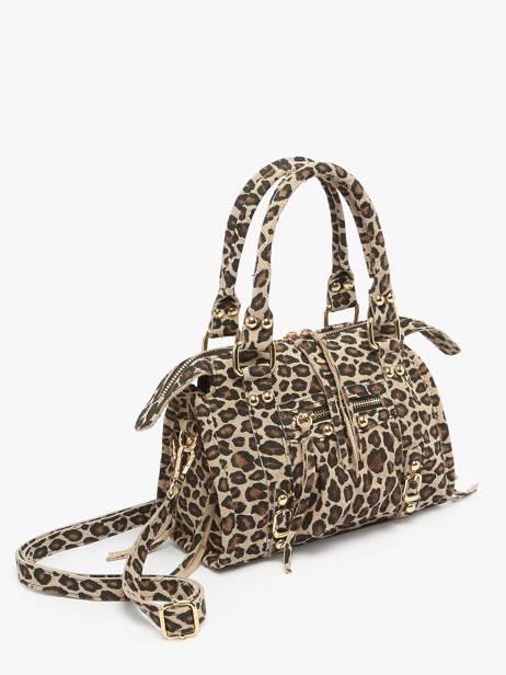 Cross Body Tas Velvet Leopardo Leder Milano Beige velvet leopardo VL24093 ander zicht 2