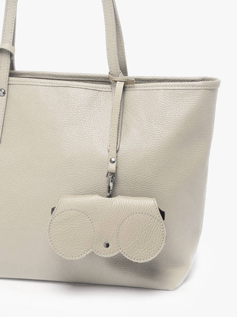 Brilhouder Leder Milano Beige caviar CA25069 ander zicht 1