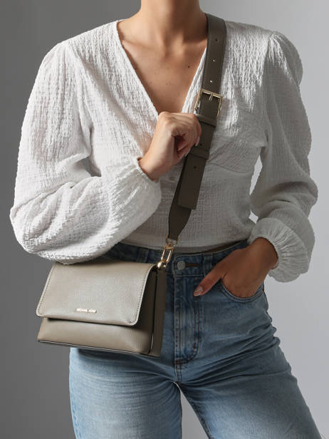Cross Body Tas Nessa Leder Michael kors Beige nessa T5G8ZM1L ander zicht 1