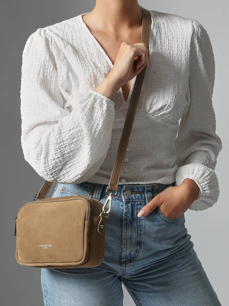 Cross Body Tas Suede Leder Lancaster Beige suede 65 ander zicht 1