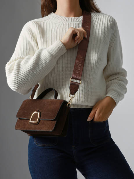 Cross Body Tas Altesse Suede Etrier Bruin altesse suede EASU048S ander zicht 1
