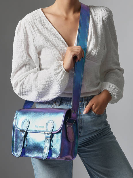 Cross Body Tas La Sacoche Scarabee Leder Paul marius Blauw scarabee SACOSSCA ander zicht 1