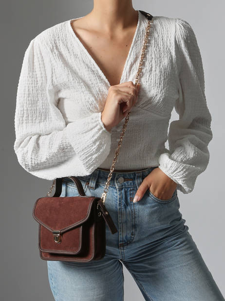 Cross Body Tas La Suite Leder Paul marius Bruin la suite GEOX2SUI ander zicht 1