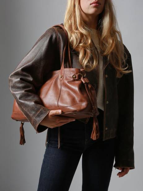 Handtassen Cow Leder Basilic pepper Bruin cow BCOW80 ander zicht 1