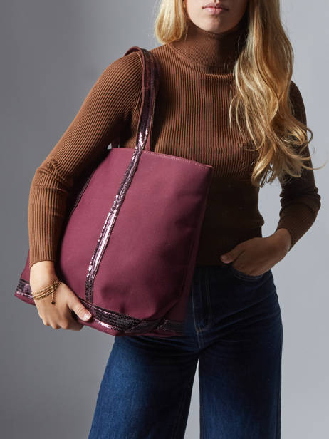 Handtas L Le Cabas Pailletten Vanessa bruno Rood cabas 1V40315 ander zicht 1