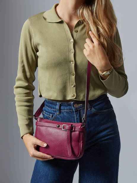 Cross Body Tas Caviar Leder Milano Violet caviar G1421N ander zicht 1