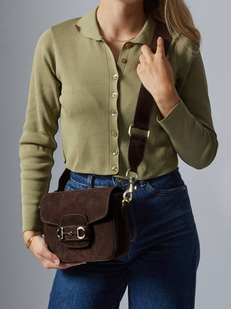 Cross Body Tas Velvet Leder Milano Bruin velvet VE260611 ander zicht 1