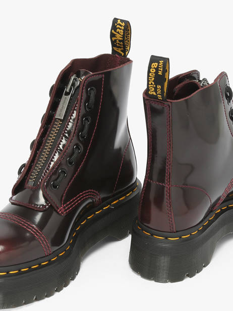 Enkellaarsjes Sinclair Uit Leder Dr martens Rood women 25233600 ander zicht 3