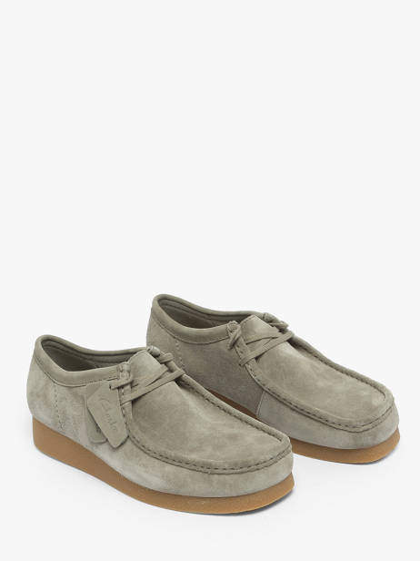 Mocassins Wallabee Uit Leder Clarks Groen men 26183447 ander zicht 2