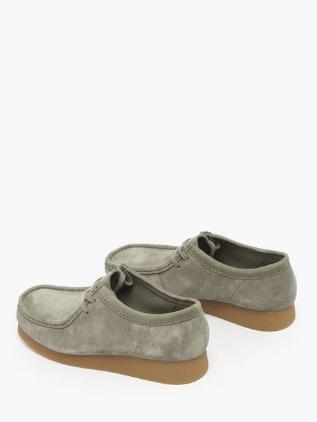 Mocassins Wallabee Uit Leder Clarks Groen men 26183447 ander zicht 3
