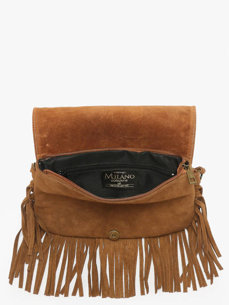 Cross Body Tas Velvet Leder Milano Bruin velvet VE241115 ander zicht 3