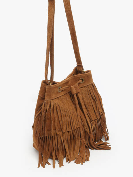 Cross Body Tas Velvet Leder Milano Bruin velvet VE241116 ander zicht 2