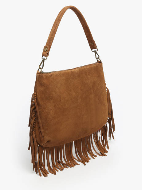 Cross Body Tas Velvet Leder Milano Bruin velvet VE241117 ander zicht 2