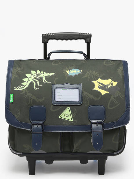 Boekentas Op Wieltjes 2 Compartimenten Tann's Groen les fantaisies g 43277