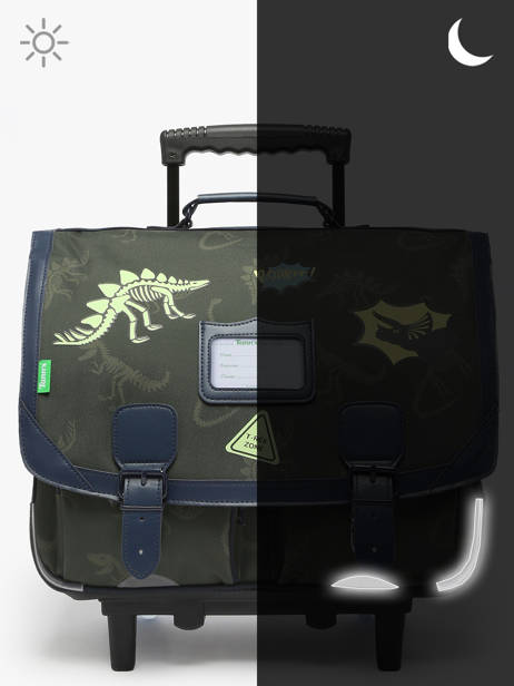 Boekentas Op Wieltjes 2 Compartimenten Tann's Groen les fantaisies g 43277 ander zicht 6