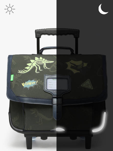 Boekentas Op Wieltjes 2 Compartimenten Tann's Groen les fantaisies g 42277 ander zicht 6