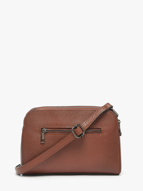 Cross Body Tas Caviar Leder Milano Bruin caviar CA21101 ander zicht 3