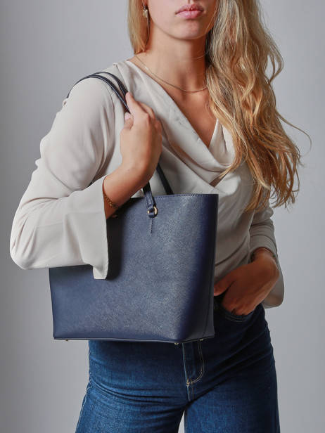 Schoudertas Medium Karly Leder Lauren ralph lauren Blauw karly 31924351 ander zicht 1