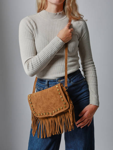 Cross Body Tas Velvet Leder Milano Bruin velvet VE241115 ander zicht 1