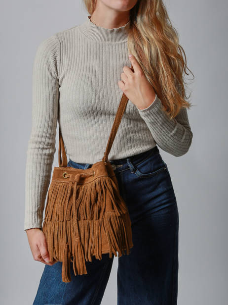 Cross Body Tas Velvet Leder Milano Bruin velvet VE241116 ander zicht 1