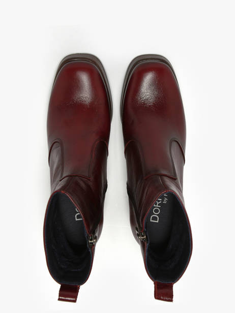 Enkellaarsjes Met Hak Cristel Uit Leder Dorking Rood women D9157 ander zicht 4