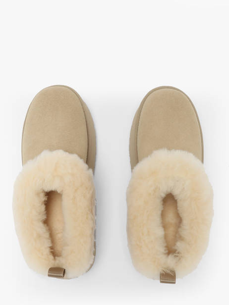 Enkellaarsjes Met Platformzool Uit Leder Ugg Beige women 1171393 ander zicht 4