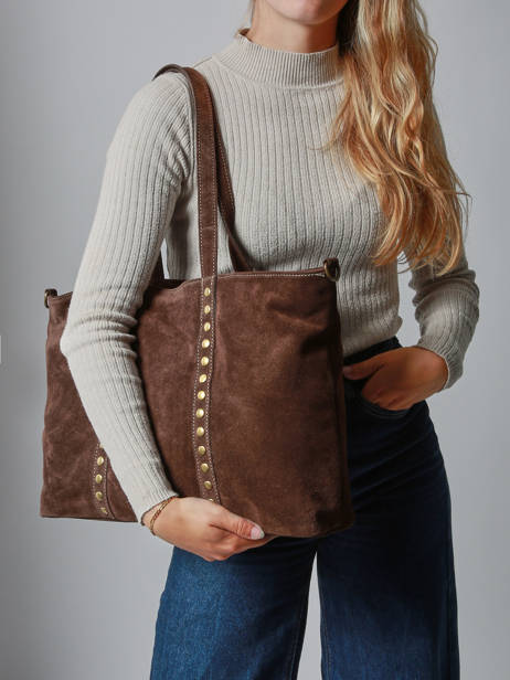 Schoudertas Velvet Milano Bruin velvet VE24113 ander zicht 1