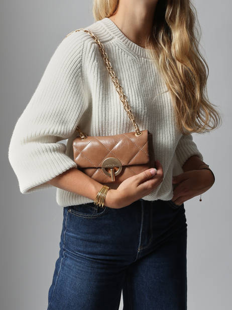 Cross Body Tas Nano Moon Leder Vanessa bruno Bruin moon 84V40326 ander zicht 1