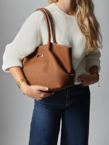 Schoudertas Galatée Leder Nathan baume Bruin nymphea 3 ander zicht 1