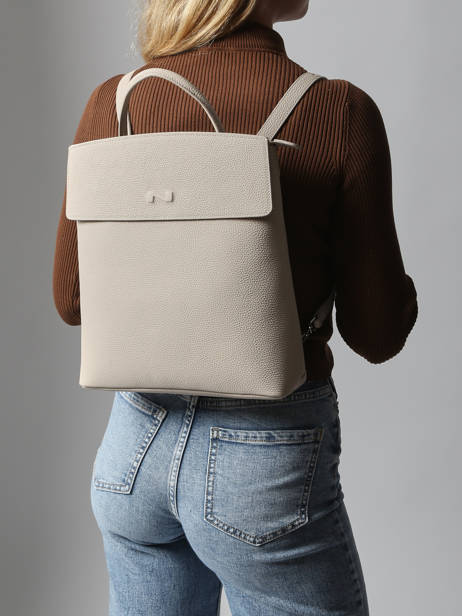 Rugzak Cassandra Leder Nathan baume Beige nathan 22 ander zicht 1