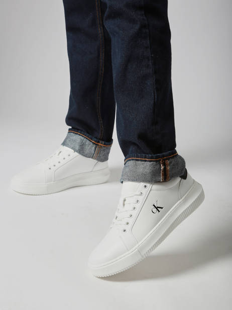 Sneakers Uit Leder Calvin klein jeans Wit men YM01296 ander zicht 1