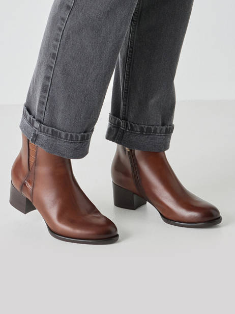 Enkellaarsjes Met Hak Uit Leder Tamaris Bruin women 45 ander zicht 1