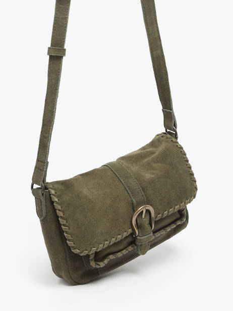Cross Body Tas Jenny Leder Pieces Groen jenny 17160093 ander zicht 2