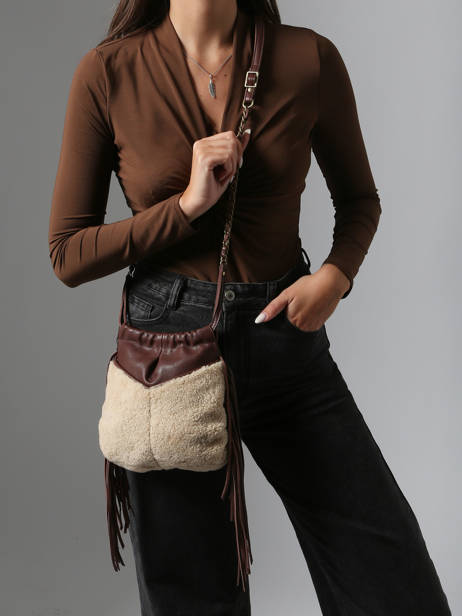 Cross Body Tas Vintage Leder Mila louise Beige vintage 3812TC ander zicht 1